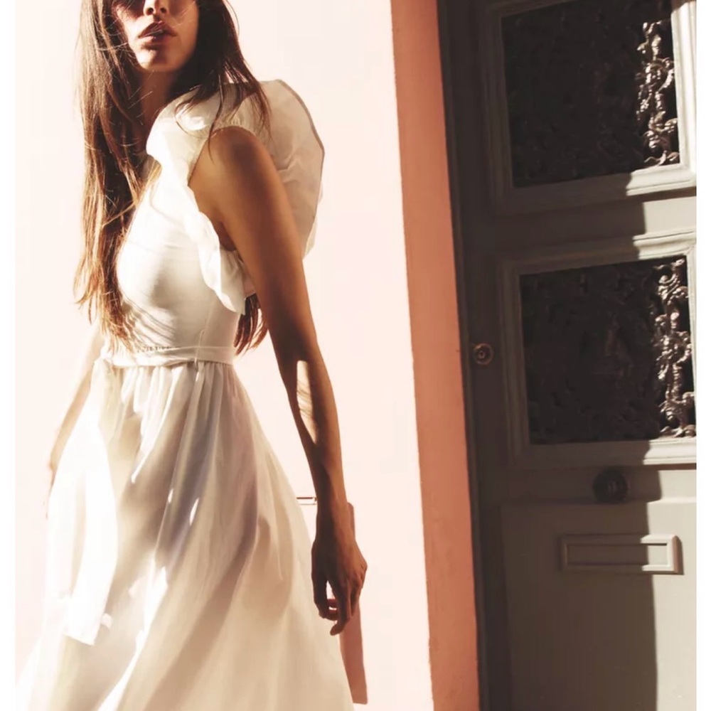 RUFFLED COMBINATION DRESS